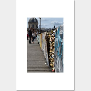 Paris love lock bridge Posters and Art